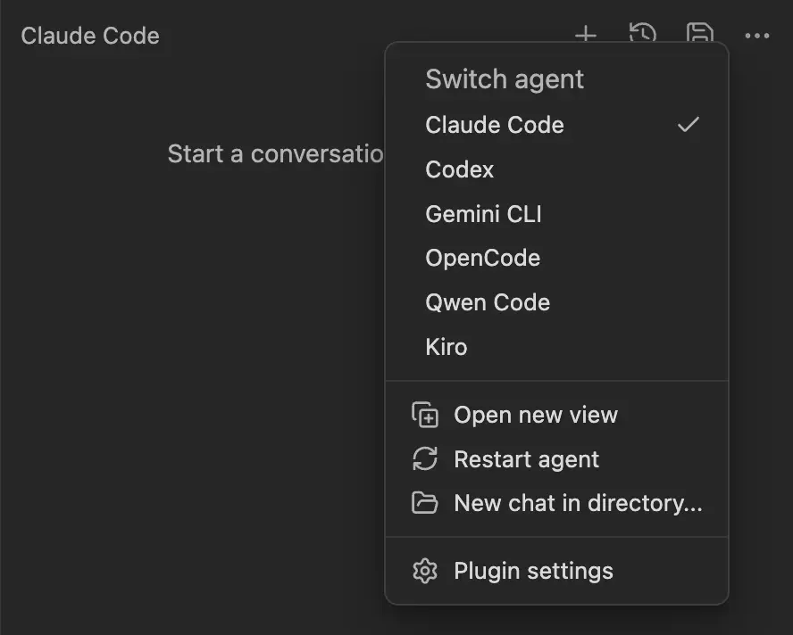 Switch agent menu